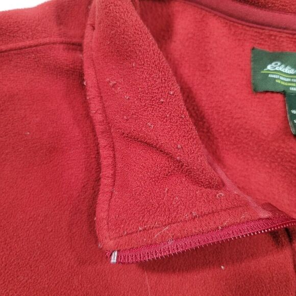 Eddie Bauer Long Sleeve Mens 1/4 Zip Pullover Sweater Adult XL Red Fleece - Picture 5 of 6